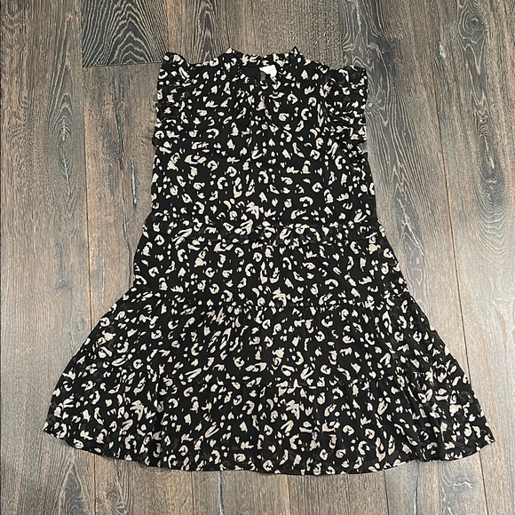 THML Dresses & Skirts - THML Black and Cream Animal Print Dress